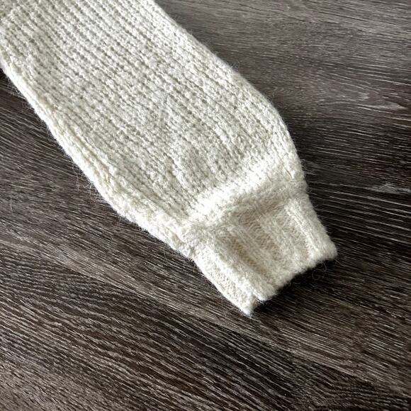 Reformation Kaya Oversized Baby Alpaca Wool Sweater Cream Sz XS Cozy Chunky Knit - Picture 14 of 16